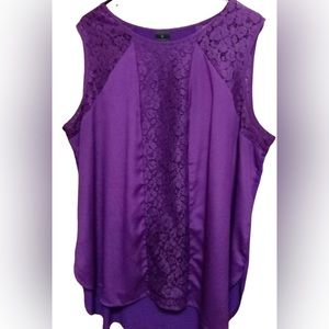 Purple Satin/lace tank